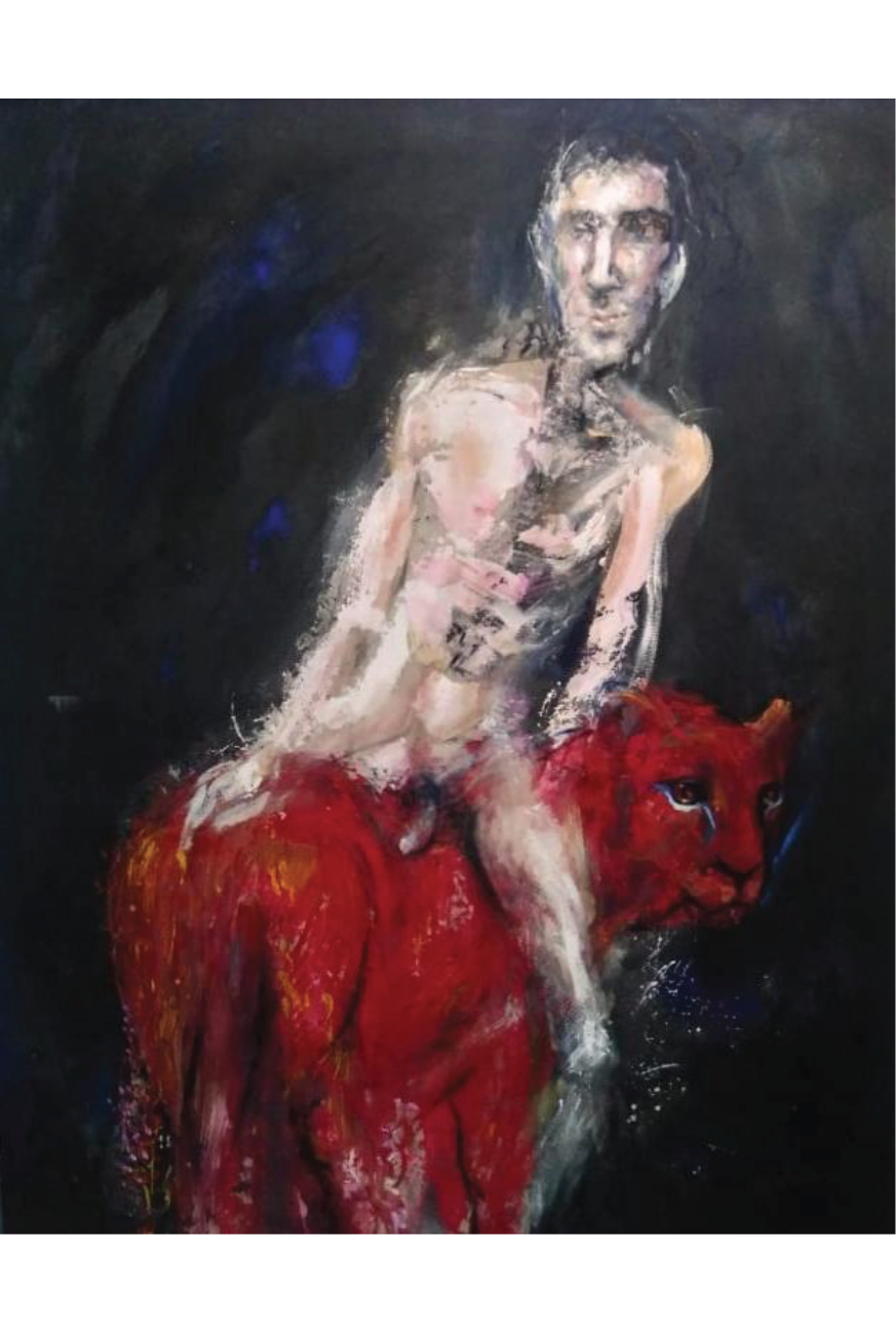 "Lucio entrando a la ciudad". 1,38 x 1,68 mts Técnica mixta s/ tela