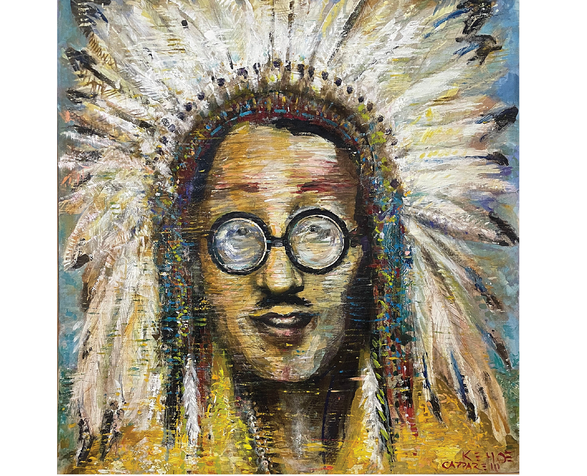 “Toda sentado” 1,20 mts ancho X 1,26 mts Técnica mixta s/lienzo