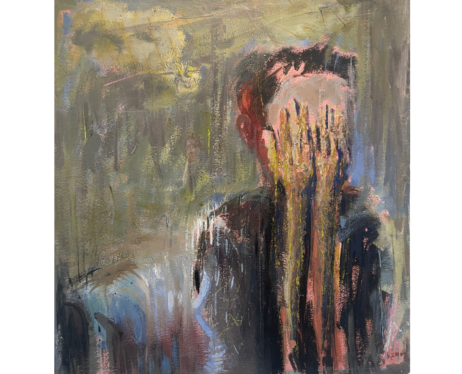 “Por favor no llores en el subte” 0,91 mts ancho X 1,00 mt Técnica mixta s/madera