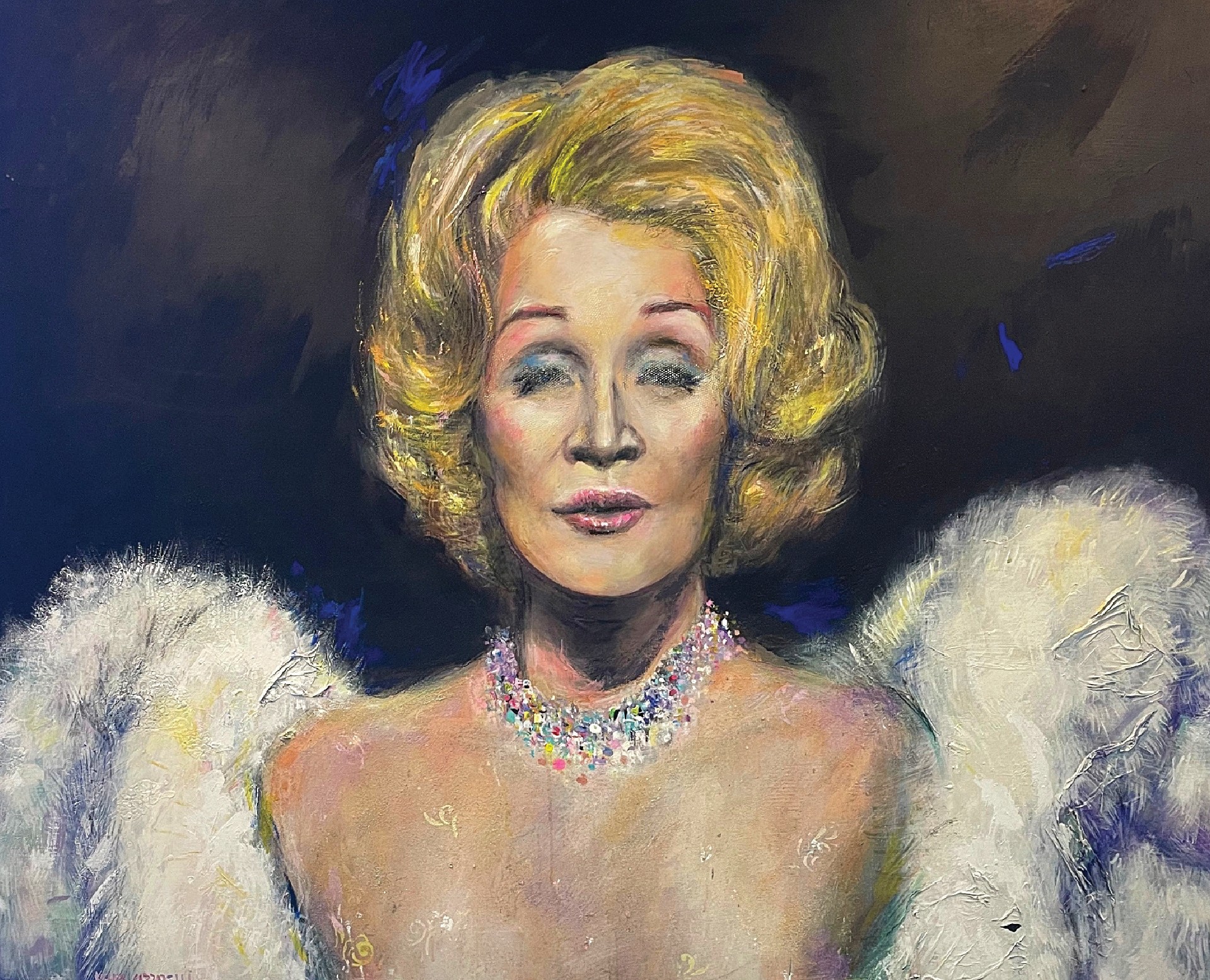 “Marlene Dietrich” 1,40 mts ancho X 1,20 mts Técnica mixta s/lienzo