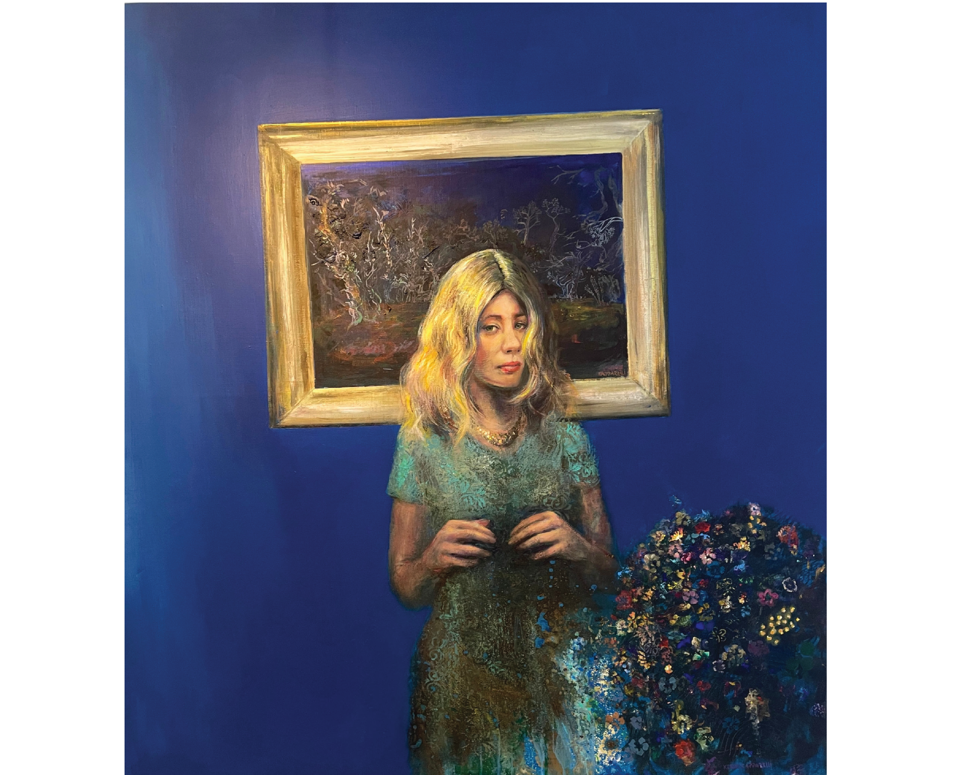 “Ella solo necesita descansar” 1,40 mts ancho X 1,65 mts Técnica mixta s/lienzo